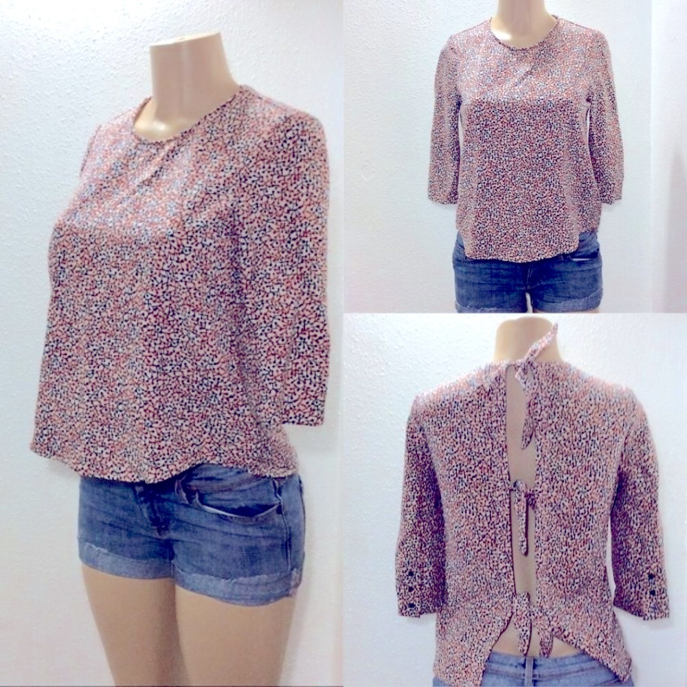 Zara Basic tie-back blouse